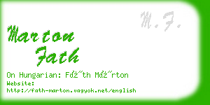 marton fath business card